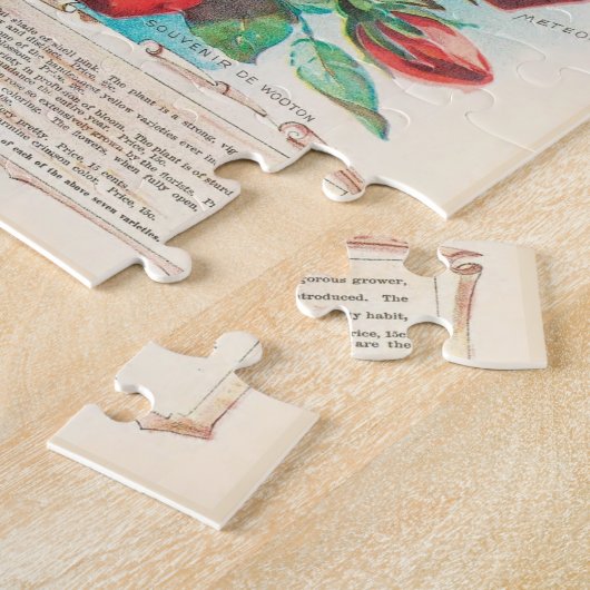 バラのエフェメラ ヴィンテージ レトロ ギフト ジグソーパズル (側面)