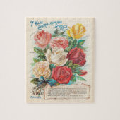 バラのエフェメラ ヴィンテージ レトロ ギフト ジグソーパズル (縦)