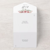 バラのエレガントな花嫁様の文字の結婚式 オールインワン招待状 (外側)