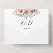 バラのエレガントな花嫁様の文字の結婚式 オールインワン招待状 (裏面)