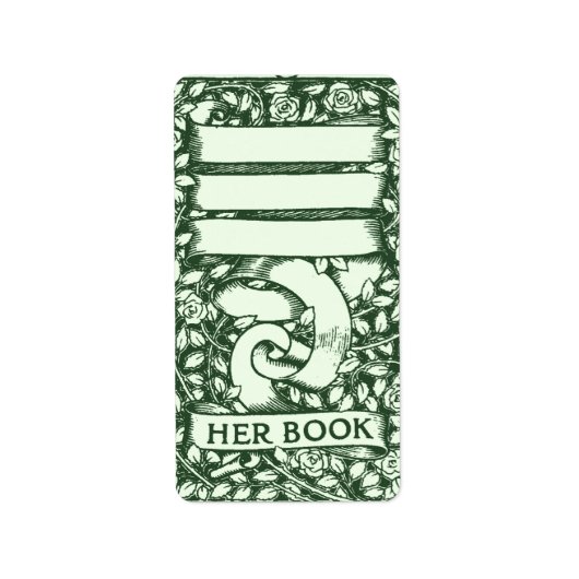 バラのカスタマイズ可能蔵書票 ラベル (正面)