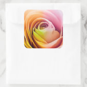 バラのカラフル花びら スクエアシール (バッグ)