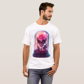 バラのガラスのドクロ Tシャツ (正面フル)