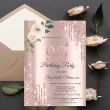 バラのギラギラした滴 ローズゴールド 90歳の誕生日