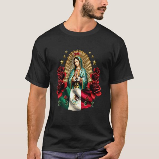 バラのグアダルーペの聖母 - カトリック Tシャツ (正面)
