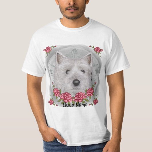 バラのケアン・テリア Tシャツ (正面)