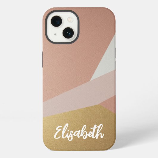 バラのゴールデン+アワー幾何学カスタム iPhoneケース (裏面)