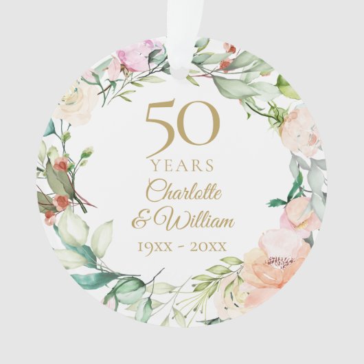 バラのスイートガーランド 50周年記念フォト オーナメント (正面)