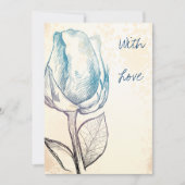 バラのスケッチ 招待状 (正面)