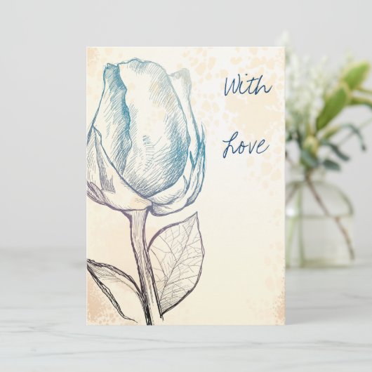 バラのスケッチ 招待状 (スタンド正面)