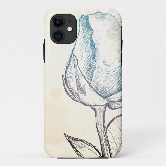 バラのスケッチ、iPhoneケース Case-Mate iPhoneケース (裏面)