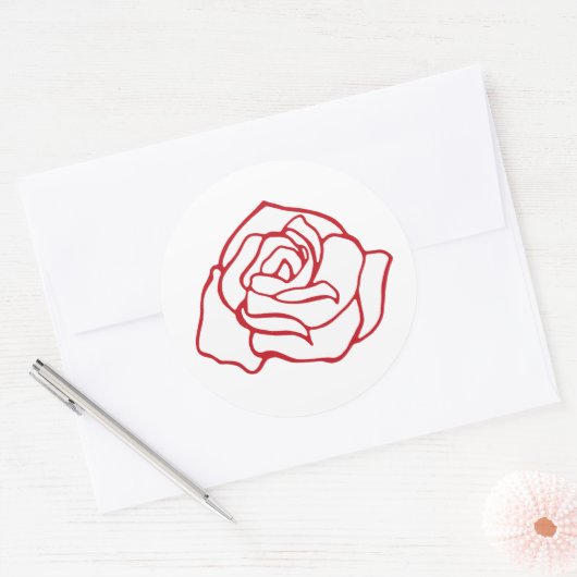 バラのステッカー ラウンドシール (封筒)