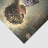 バラのデコパージュのヴィクトリア朝の少女 薄葉紙 (詳細)