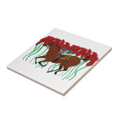 バラのデザインとのカスタマイズ可能な競馬 タイル (側面)