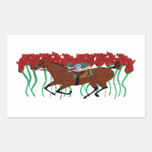 バラのデザインとのカスタマイズ可能な競馬 長方形シール