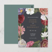 バラのトレリス ゴールド箔押し Save the Date ポストカード (正面/裏面)