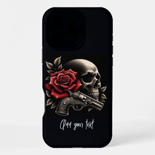 バラのドクロ iPhoneケース (裏面)