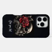バラのドクロ iPhoneケース (裏面横)