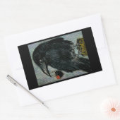 「バラのネックレスを盗んだカラス!」 バースデー 長方形シール (封筒)