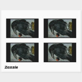 「バラのネックレスを盗んだカラス!」 バースデー 長方形シール (シート)