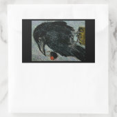 「バラのネックレスを盗んだカラス!」 バースデー 長方形シール (バッグ)