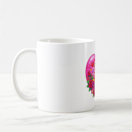 バラのハートの中のインコのカップル コーヒーマグカップ
