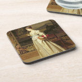 バラのバスケット(パネルの油) コースター (左側)