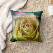 バラのパーソナライズ可能な名前とメッセージ装飾用クッション クッション (ブランケット)