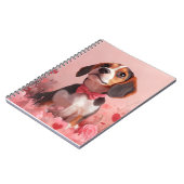 バラのビーグル - バレンタインデー ノートブック (左側)