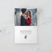 バラのピンクと赤と紫の花のブライダルシャワーの写真, 花のデザインが美しい サンキューカード (内部)