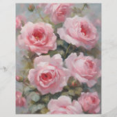 バラのピンクの塗り絵のスクラップブッキングペーパー (裏面)