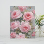 バラのピンクの塗り絵のスクラップブッキングペーパー (スタンド正面)