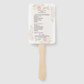 バラのピンクの花の水彩プログラム ハンドファン (裏面)