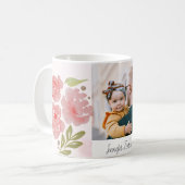 バラのピンクの面紅の写真 コーヒーマグカップ (正面左)