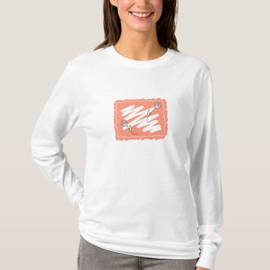 バラのピンクアブストラクト Tシャツ (正面)