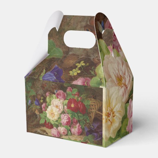 バラのピースが蝶と森の床で フェイバーボックス (裏面サイド)