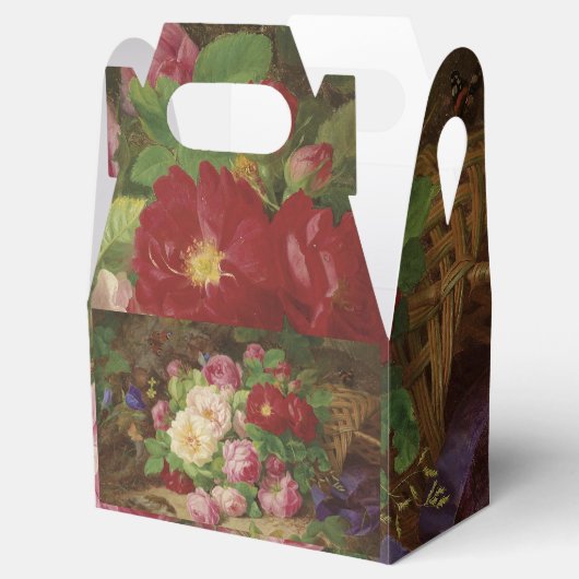 バラのピースが蝶と森の床で フェイバーボックス (オープン)