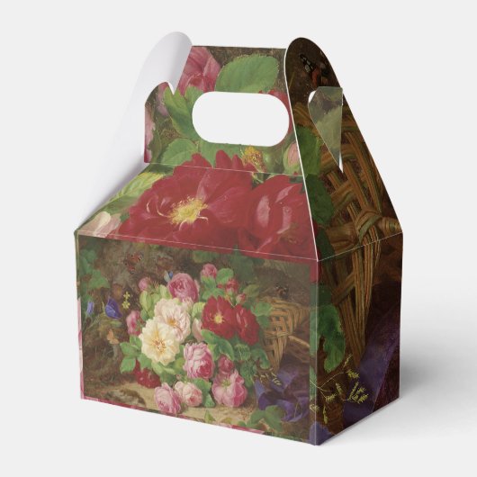 バラのピースが蝶と森の床で フェイバーボックス (正面サイド)