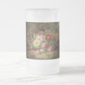 バラのピースが蝶と森の床で フロストグラスビールジョッキ (中央)