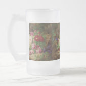 バラのピースが蝶と森の床で フロストグラスビールジョッキ (左)