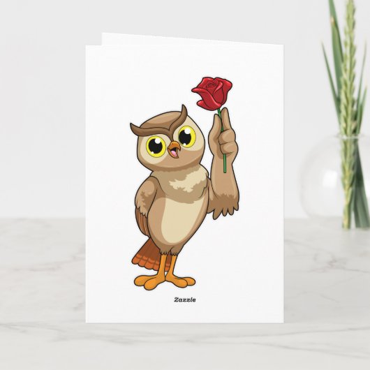 バラのフクロウ カード (裏面)