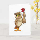 バラのフクロウ カード (黄色い花)