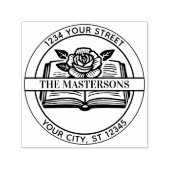 バラのブックファミリ名差出人住所リボンD セルフインキングスタンプ (デザイン)