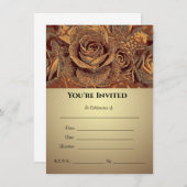 バラのブロンズ – 招待状 (正面/裏面)