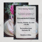 バラのブーケ　ラスティックウェディング招待状 招待状 (正面/裏面)