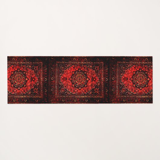 バラのペルシャ絨毯の一見は分野no2を染めました ヨガマット (裏面(横))