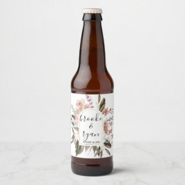 バラのボホミアンウェディングビールボトルラベル ビールラベル