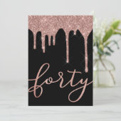 バラのモダン金ゴールドが40歳の誕生日に流れる 招待状 (スタンド正面)