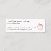 バラのモダン金ゴールドきらびやかなカップケーキ自家製ベーカリー スキニー名刺 (裏面)