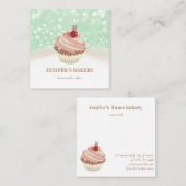 バラのモダン金ゴールドきらびやかなカップケーキ自家製ベーカリー スクエア名刺 (正面/裏面)